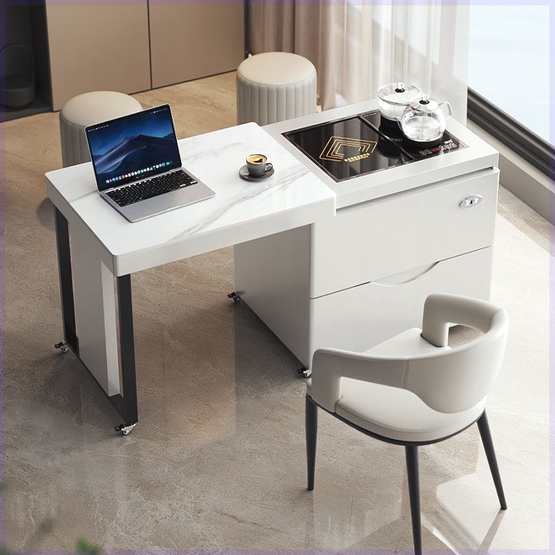 功夫茶几可移动伸缩茶台岩板茶桌组合小户型家用阳台茶桌一体整套