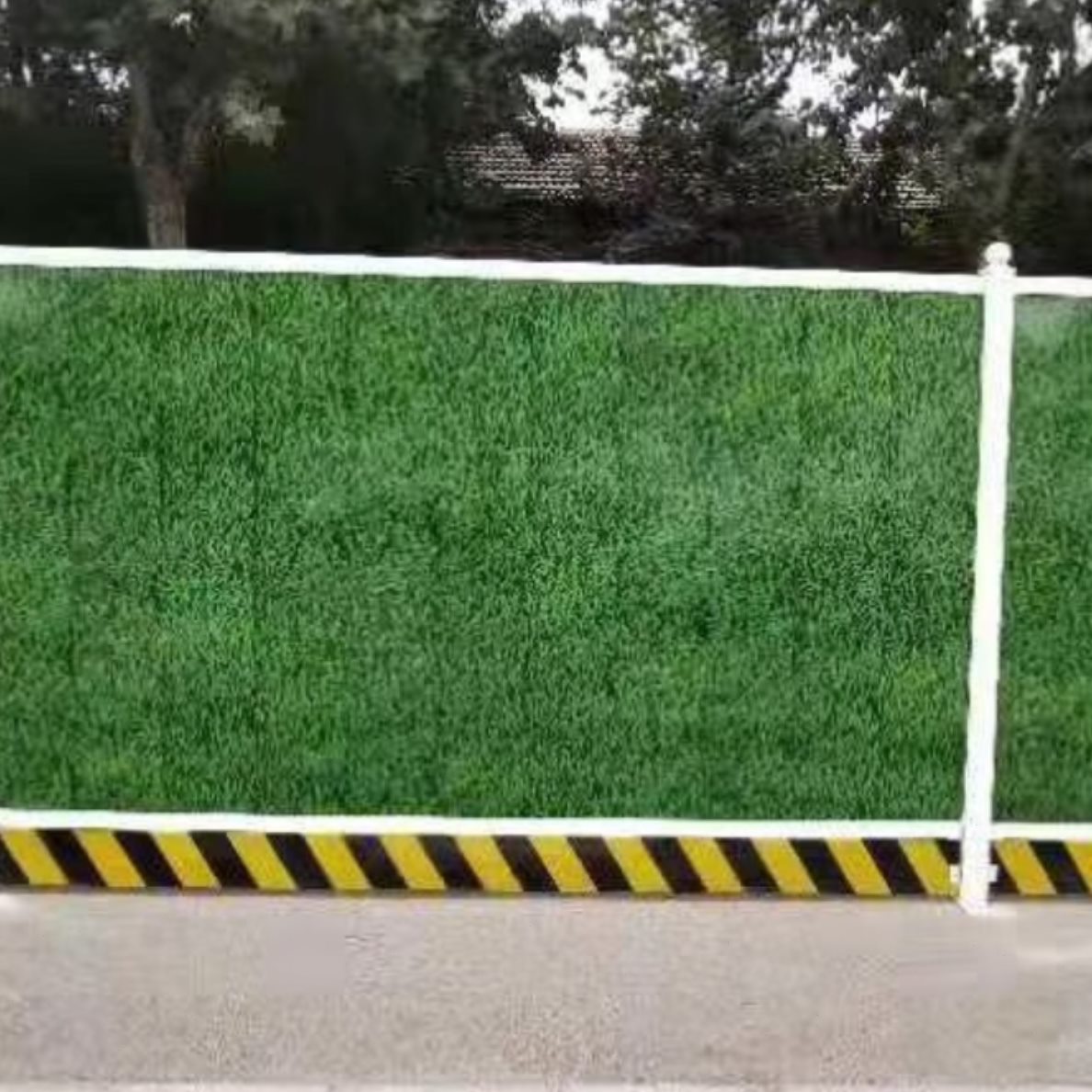 工地围挡草坪市政道路施工彩钢围挡绿色小草铁皮围挡隔离防护围栏