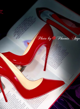 名媛御姐cl so kate红色漆皮红底高跟鞋秋季新款细跟尖头单鞋婚鞋