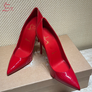 [年货节2折撤柜]红色cl红底高跟鞋细跟红底尖头婚鞋法式单鞋御姐