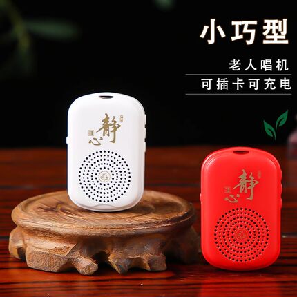 小型播放器外置老人挂脖吊坠42经典曲目单曲循环充电迷你唱机