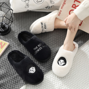 可爱家用居家情侣室内保暖棉拖防滑 女厚底冬季 shoes women棉拖鞋
