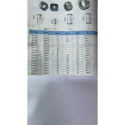 。TER螺母压帽A型M型UM型铣夹头SK10SK16ER11ER16ER20ER25ER32ER4