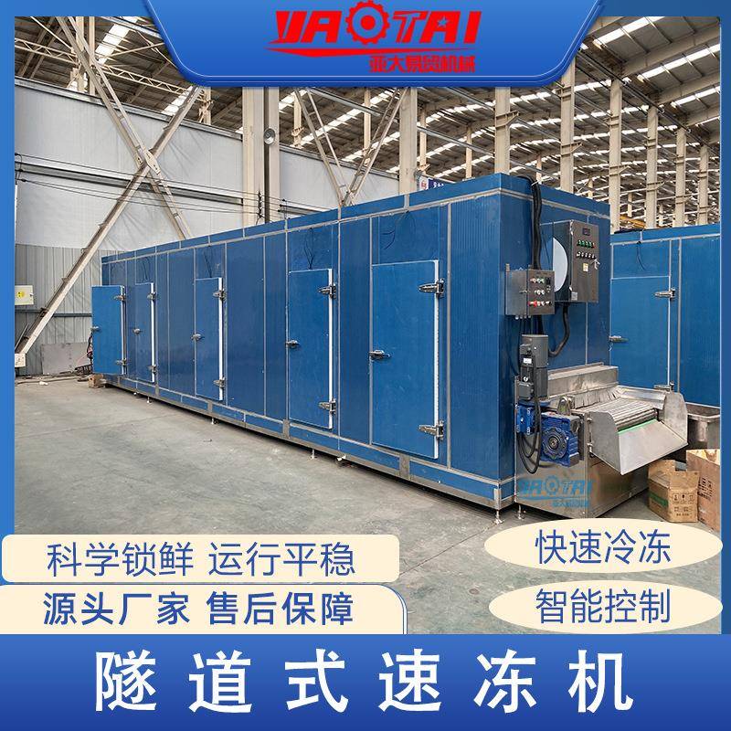 网带连续速冻熟食产品设备全自动商用冷冻海鲜挂冰机隧道式速冻机