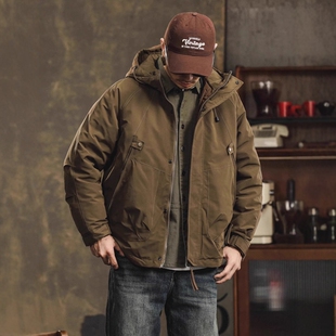 法国进口品牌90%鸭绒羽绒服男宽松保暖防风户外可拆卸外套轻薄款