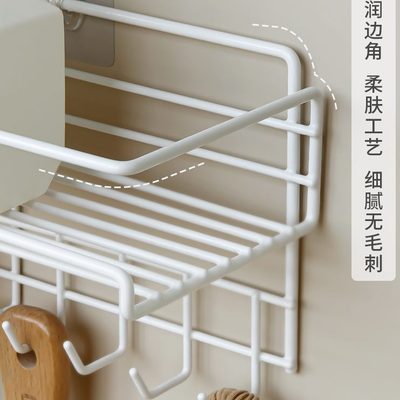 免打孔卫生间置物架浴室三角架牙刷杯挂壁式收纳带挂钩毛巾架一体