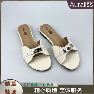 软底一字拖2025夏季 凉拖鞋 微跟新款 女式 户居 时尚 软糯舒适拖鞋