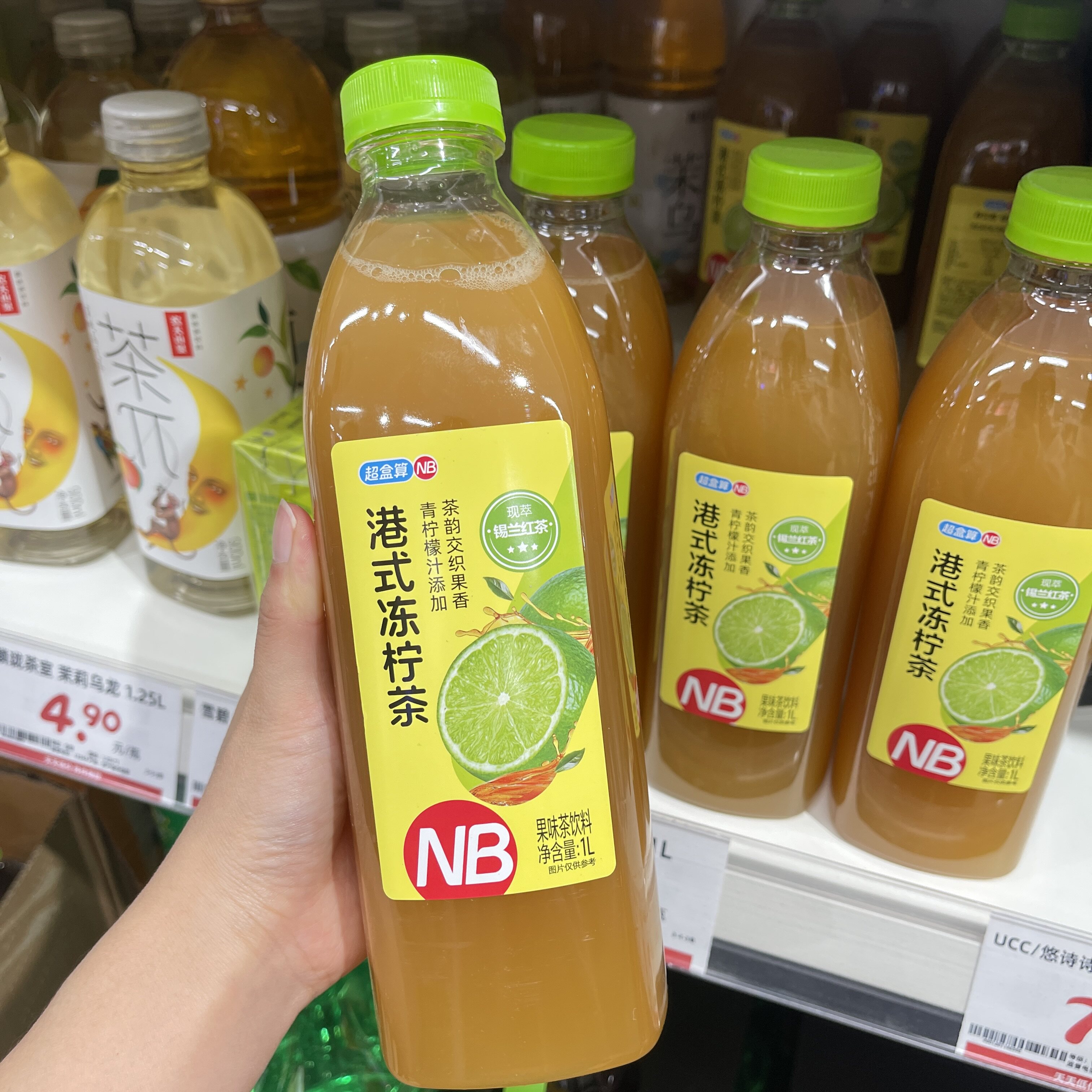盒马NB超盒算港式冻柠茶1L果味茶图片