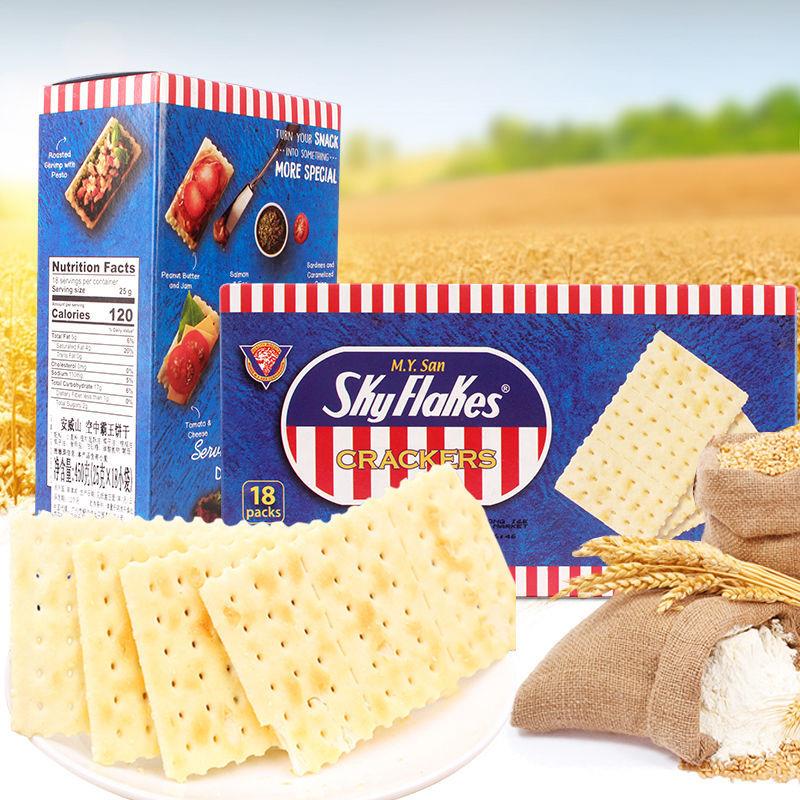 安威山菲律宾进口空中霸王苏打饼干450g代餐饱腹梳打饼干零食食品