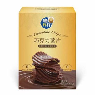 盒马代购脆升升巧克力薯片60g波浪形休闲小零食60克装0反式脂肪酸