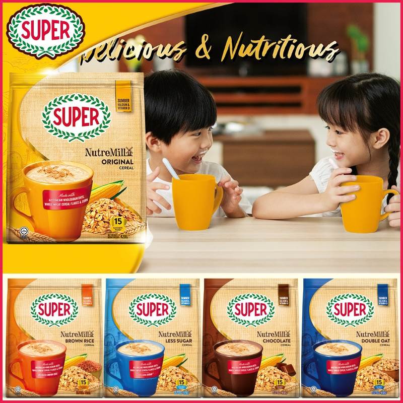 马来西亚SUPER牌3合1原味即溶麦片 红糙米营养谷物早餐冲饮