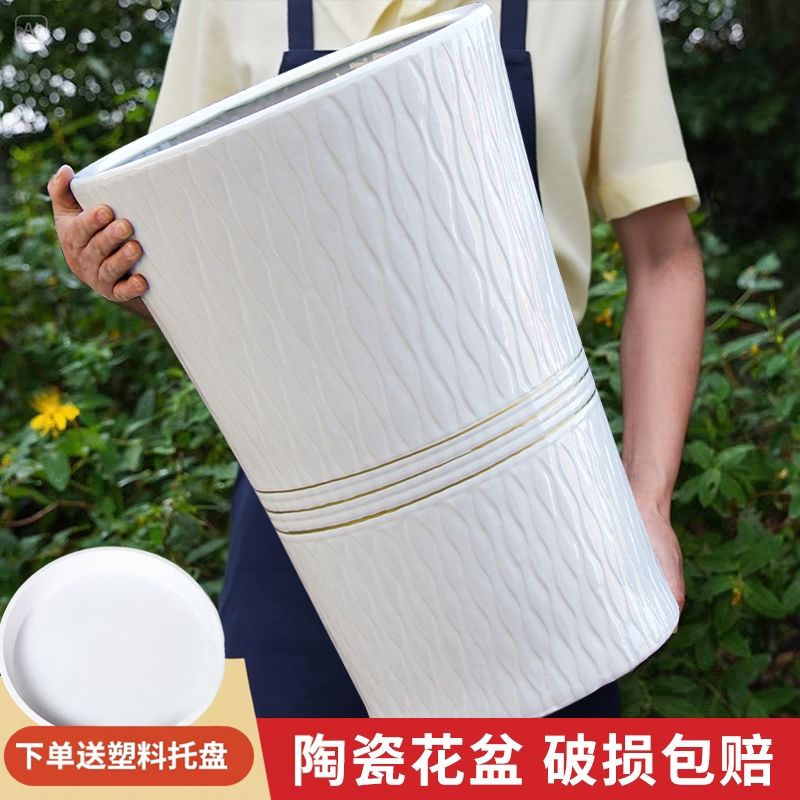 陶瓷花盆大气简洁网红爆款高档落地客厅用家用阳台中式加厚庭院