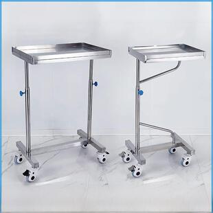 304手术托盘医疗托盘架推车不锈钢加厚工具车可调单极双极托盘架