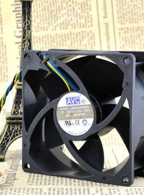 AVC 9cm 9厘米 四线PWM CPU温控双滚珠高风压大风量机箱风扇9038