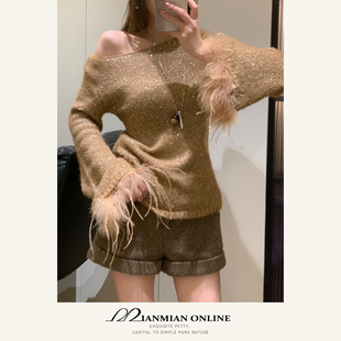 版 MIANMIANONLINE 休闲百搭气质修身 轻奢针织毛衣时尚 1353 梵高