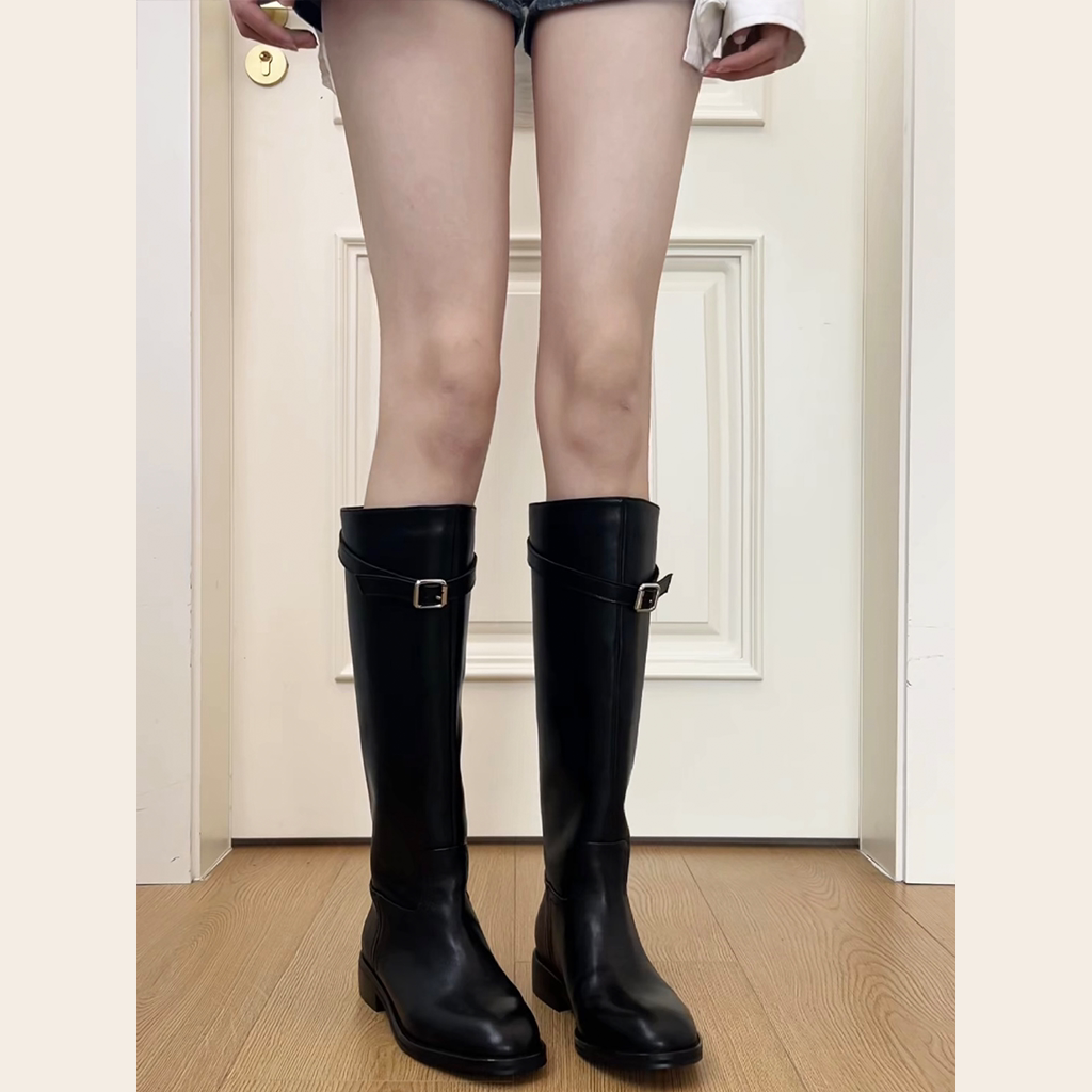 Dannyfrey秋冬新款皮带扣长靴