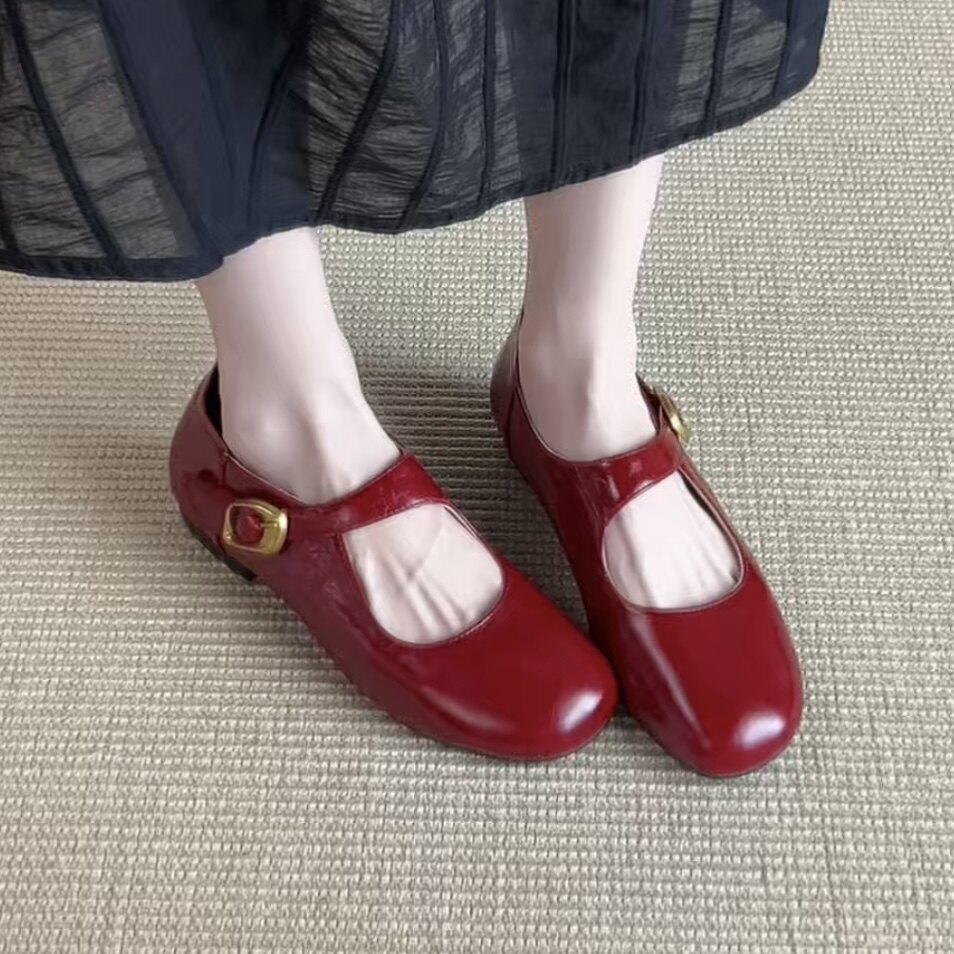 丹尼芙蕾玛丽珍单鞋一字扣1.8CM