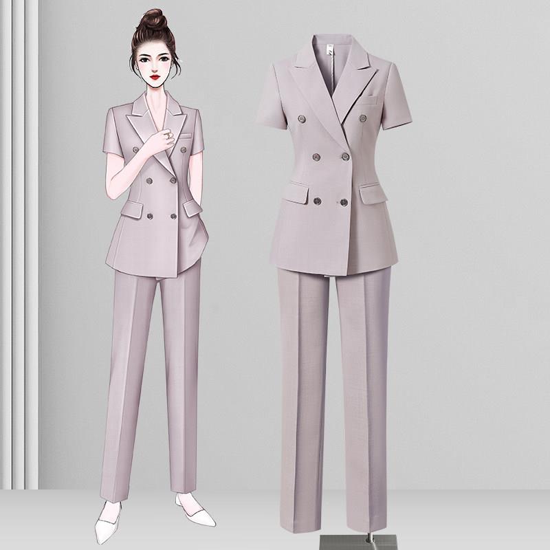 夏季西装套装女短袖职业西服外套时尚气质洋气职场通勤高端工作服