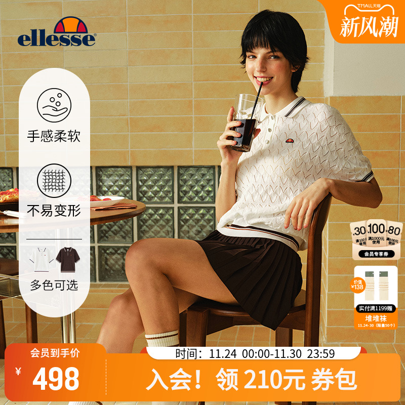 ellesse小贝壳老钱风polo短袖