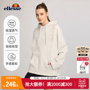 运动连帽长袖 ellesse小贝壳秋冬新款 卫衣女男情侣款 博主同款