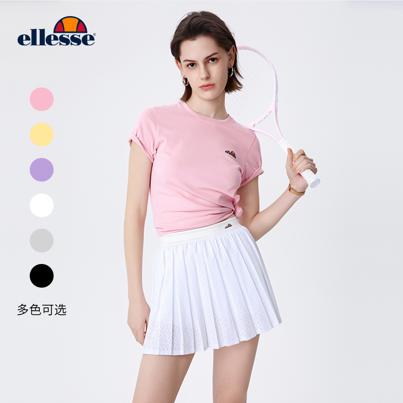 直播秒杀-ellesse小贝壳经典logo多巴胺色百搭显瘦圆领短袖T袖女