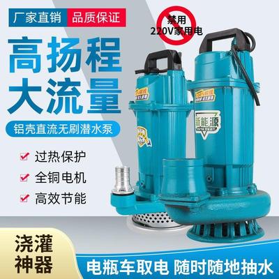 无刷直流潜水泵48v60v72v通用农用灌溉大流量电瓶车电动抽水泵