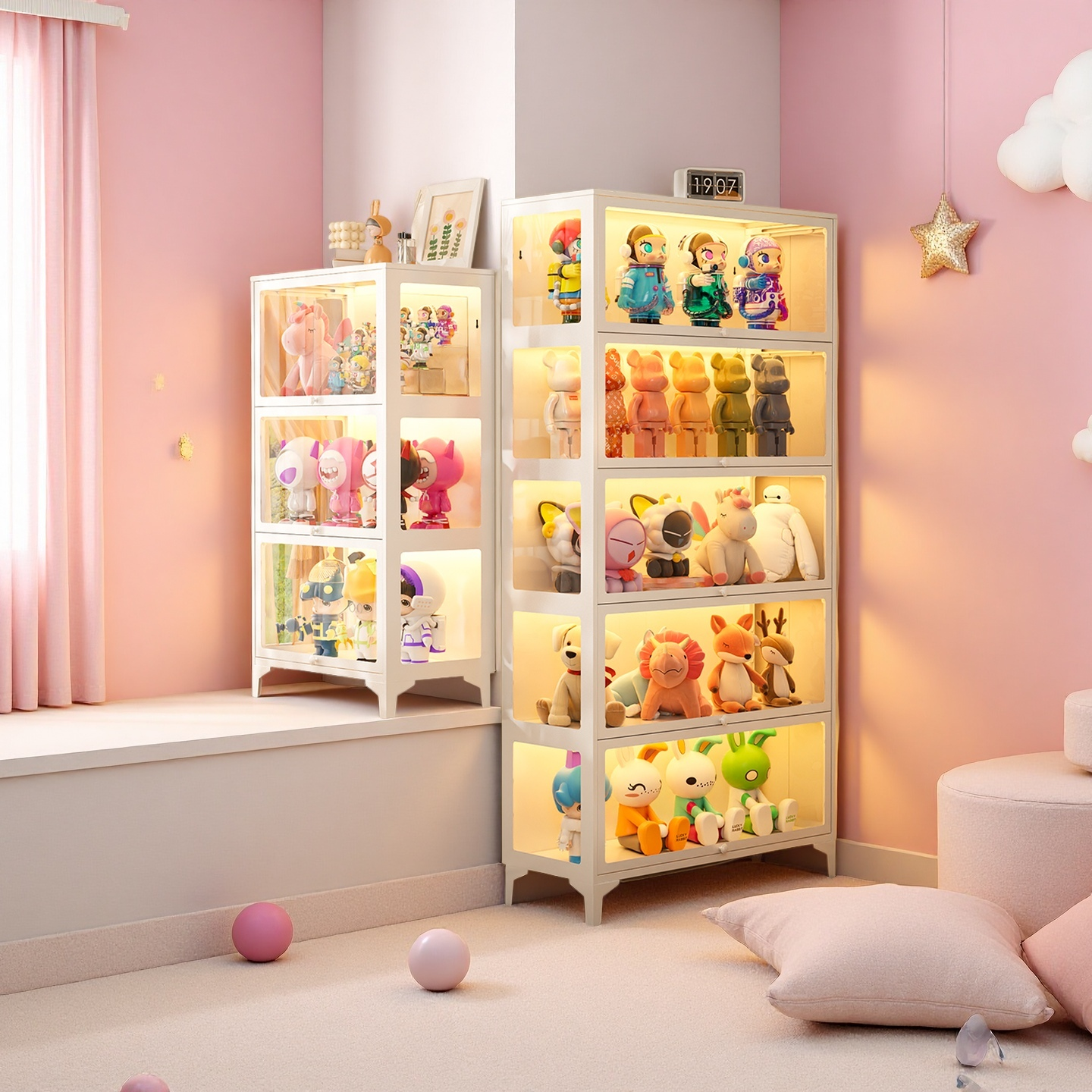 手办展示柜玻璃陈列柜谷子吧唧收纳柜痛柜客厅防尘透明钢制储物柜,住宅家具,家用陈列柜,淘宝优惠券,粉丝福利购,淘宝优惠卷