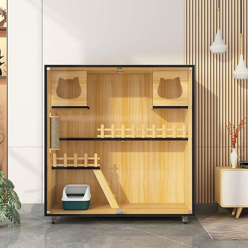 豪华防水猫舍猫屋室内宠物房子猫窝猫柜猫别墅家用猫笼子超大空间