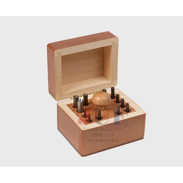 Technique法国产 12件套 圆形宝石包边镶嵌 包镶冲头工具套装