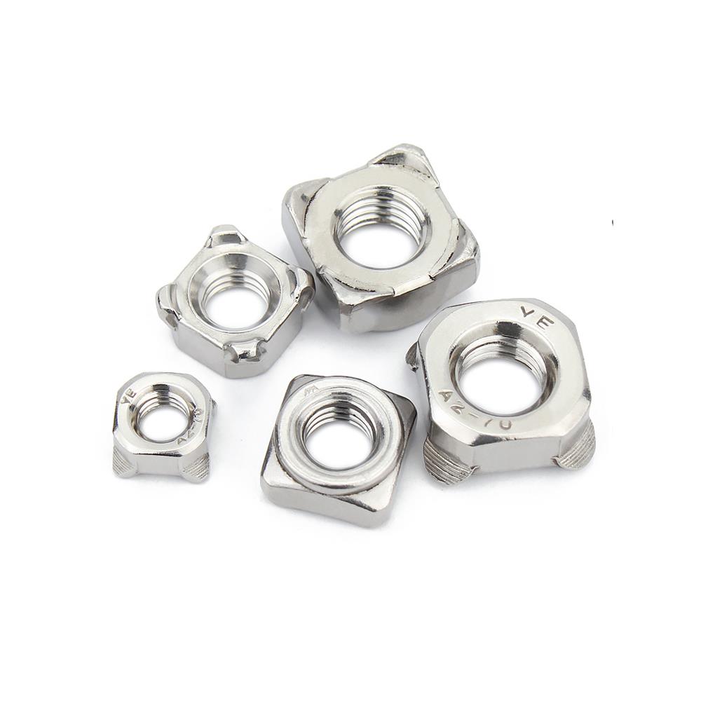 304不锈钢四方焊接螺母四方点焊螺帽碳钢点焊螺丝帽M4M5M6M8M10