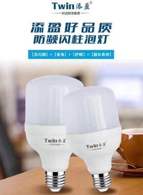 添盈LED灯泡T泡 5W10W15W20W30W40W50W 添盈LED柱型泡E27螺口