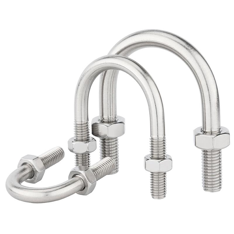 304不锈钢U型螺丝螺母大全箍316U形螺栓骑马卡扣夹管M6M8M12-M24