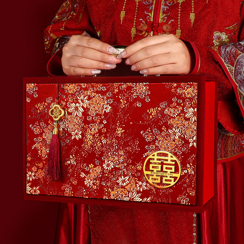 订婚彩礼现金礼盒子高档礼金箱图片