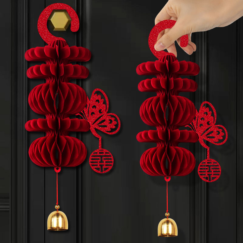 2025婚房布置结婚门把手挂件装饰