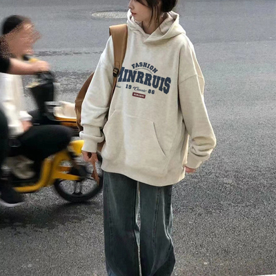 纯棉连帽卫衣女秋冬新款帽衫