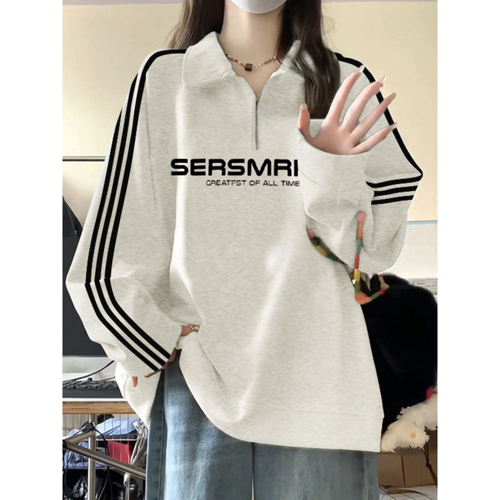 半拉链polo领卫衣女2026新款秋季图片