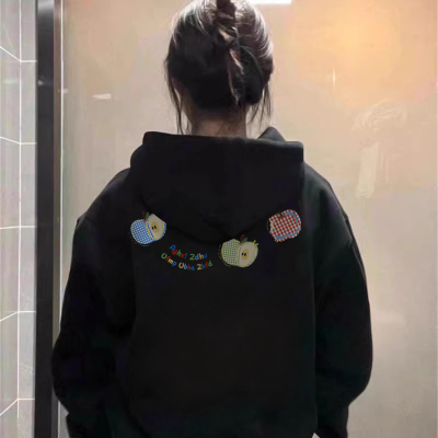 黑色连帽卫衣女2025新款爆款秋冬