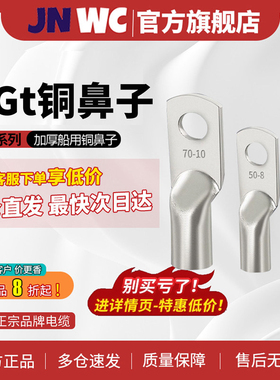 JG10/16/50/70/120-8-12平方接线端子JG电缆线鼻子加厚船用铜鼻子