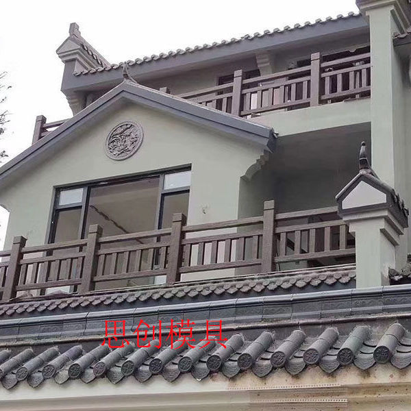 现浇琉璃瓦模具水泥古建筑外墙帽B仿E古瓦模具塑料模板围栏围墙院