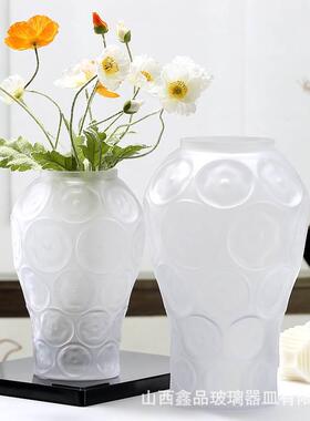 北欧风中古瓶级感家居件客高厅花玄关软装饰品花摆器玻璃82589花