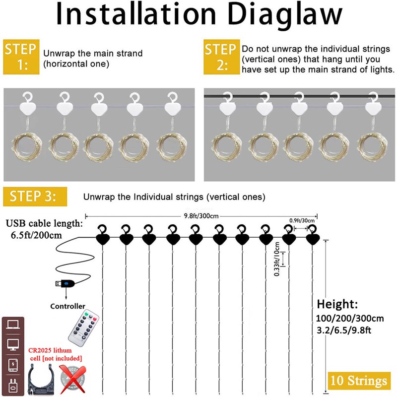 推荐3m 100/200/300LED Curtain String Light Garland Wedding P 节庆用品/礼品 圣诞装饰品 原图主图