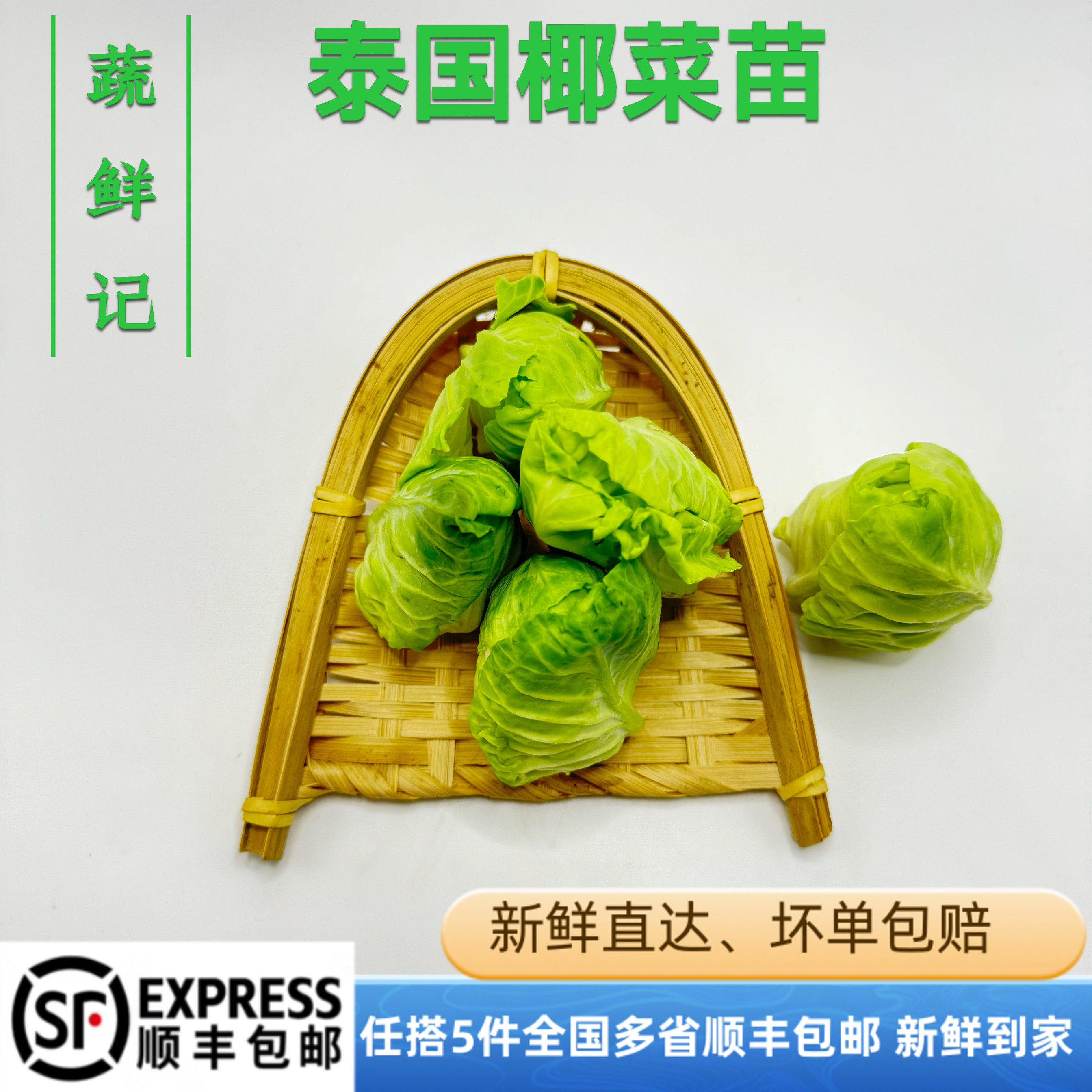 泰国椰菜苗新鲜蔬菜雪莲苗雪莲芯500克酒店特色食材娃娃椰菜苗