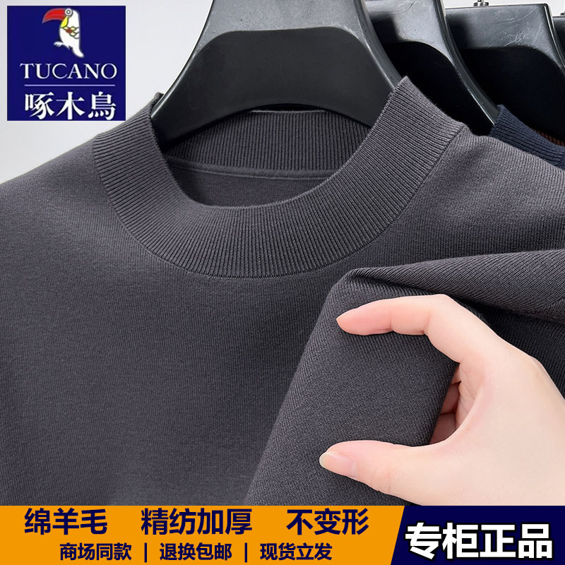 精纺羊毛衫男士加厚半高领毛衣