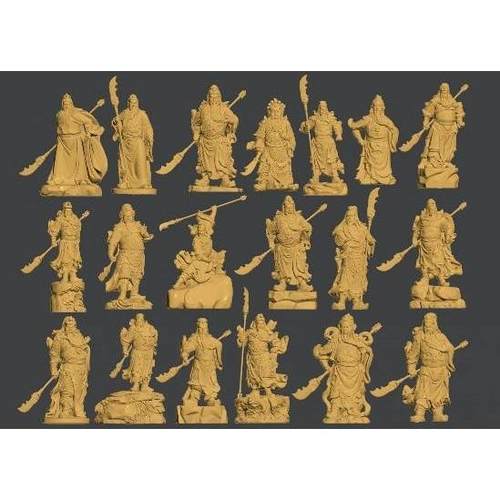 300关羽关公关二爷雕像雕塑圆雕图雕刻STL文件3D打印模型图纸合集