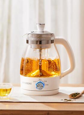 韩国HYUNDAI 煮茶器家用全自动养生煮茶壶蒸茶器保温办公室玻璃