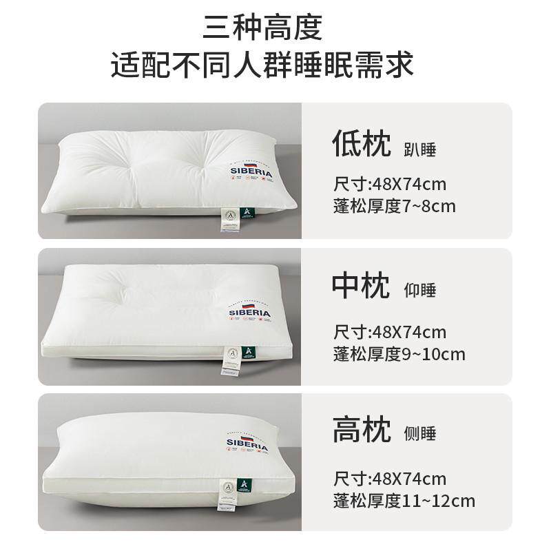 推荐家用枕头枕芯一对纯棉护颈椎助睡眠枕单人学生宿舍整头低中高