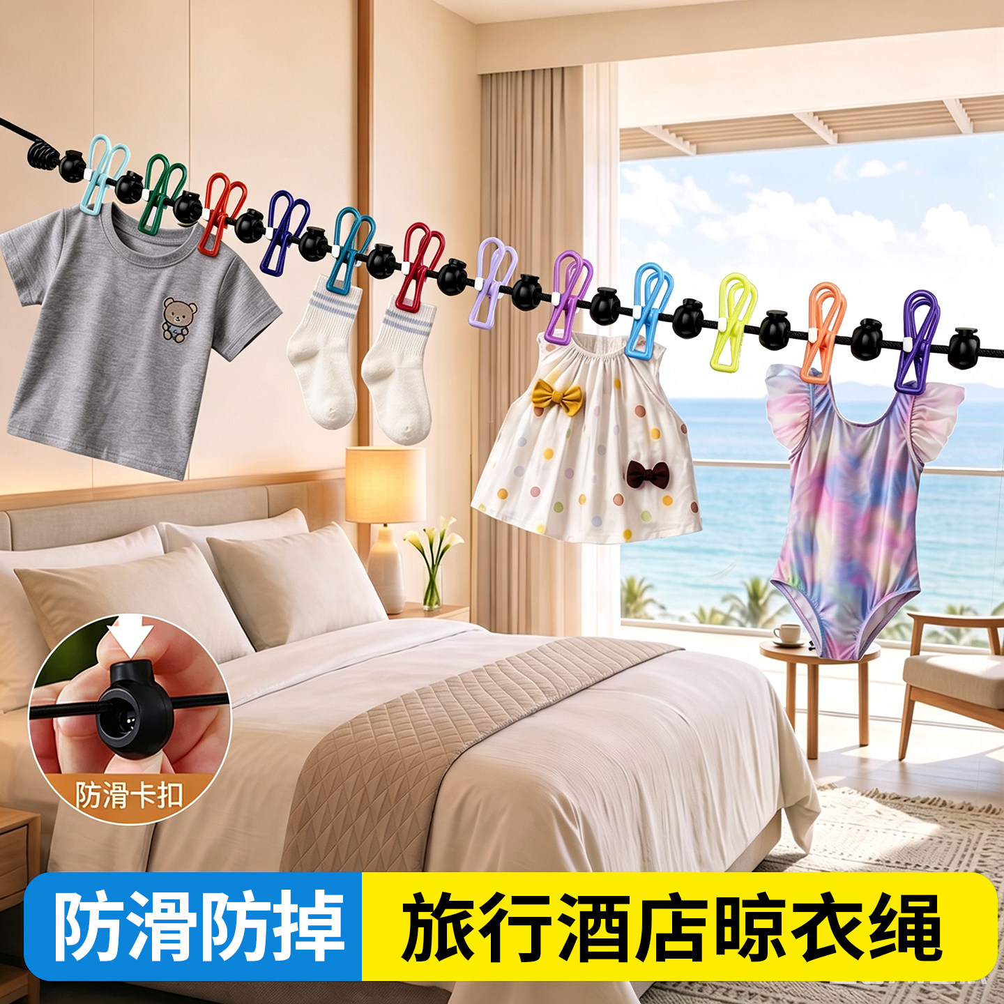 【晾晒神器】便携晾晒绳图片