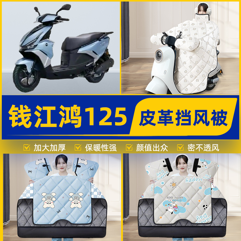 适用钱江鸿125踏板摩托车挡风被挡风罩2025新款冬季加厚装饰配件