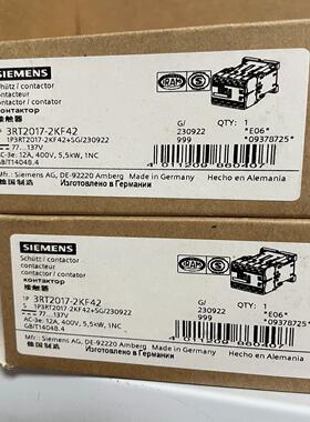 【议价】3RT2017-2KF42  功率接触器AC-3eAC-