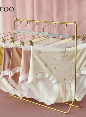 秘语女士内裤疯狂茶派对薄款无痕蕾丝边抗菌中高腰平角短裤61981